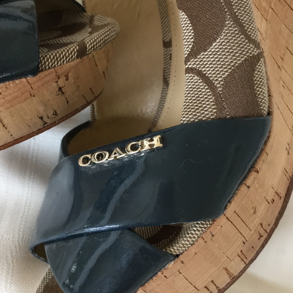 Coach Signature Heeled Wedge Sandals - Picture 3 of 3